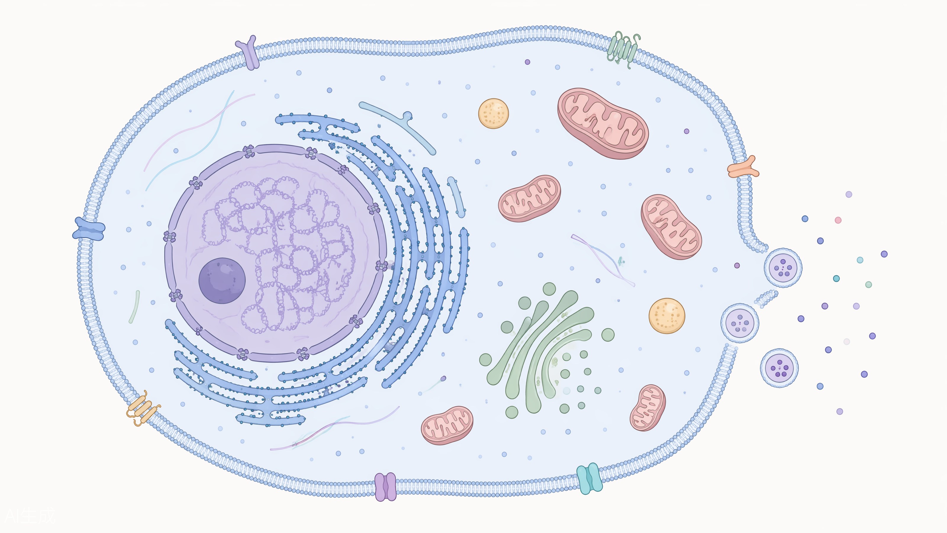 Cutaway illustration of a cell